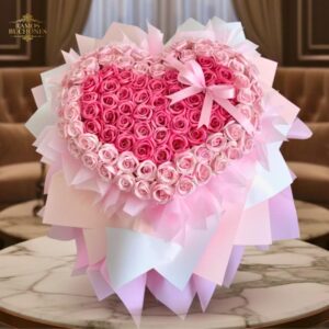 Ramo 10 rosas Corazón 160 Rosas