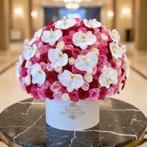 Ramos de Orquídeas Caja con 175 rosas y orquídeas