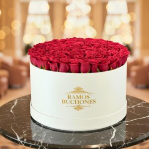 Flores en Cajas Caja con 75 rosas rojas