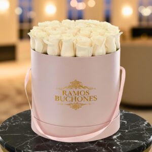 Flores en Cajas Caja con 25 rosas blancas