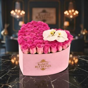 Ramos de Orquídeas Caja con 84 rosas y orquídeas