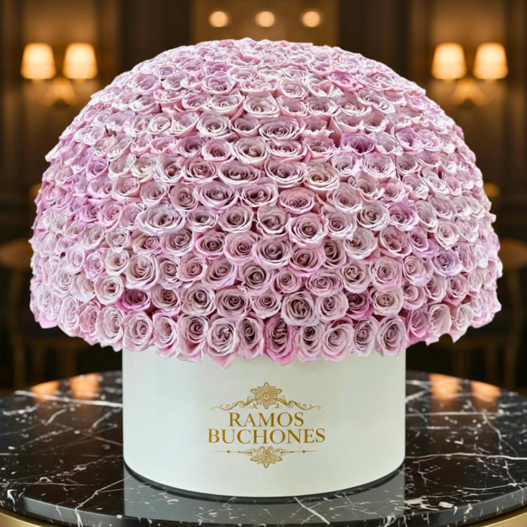 Caja con 220 rosas lila Caja con 220 rosas lila