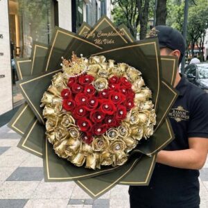Ramo 10 rosas Oro Real 150