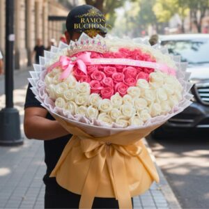 Ramo 10 rosas Reina de Marfil 240 Rosas